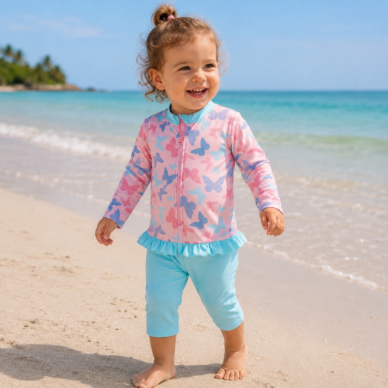 Lasten UV-Uimapuku - Playshoes Butterfy