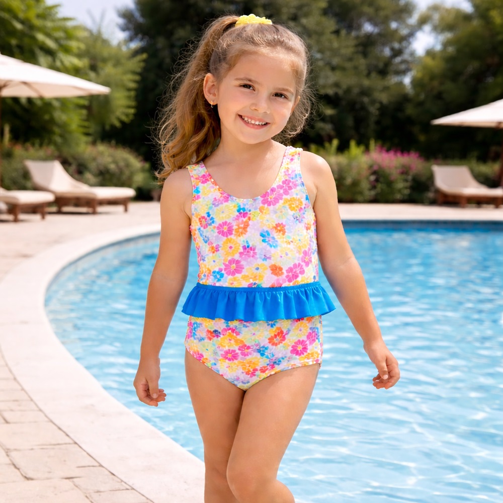 Tyttöjen uimapuku Playshoes Flowers Allover