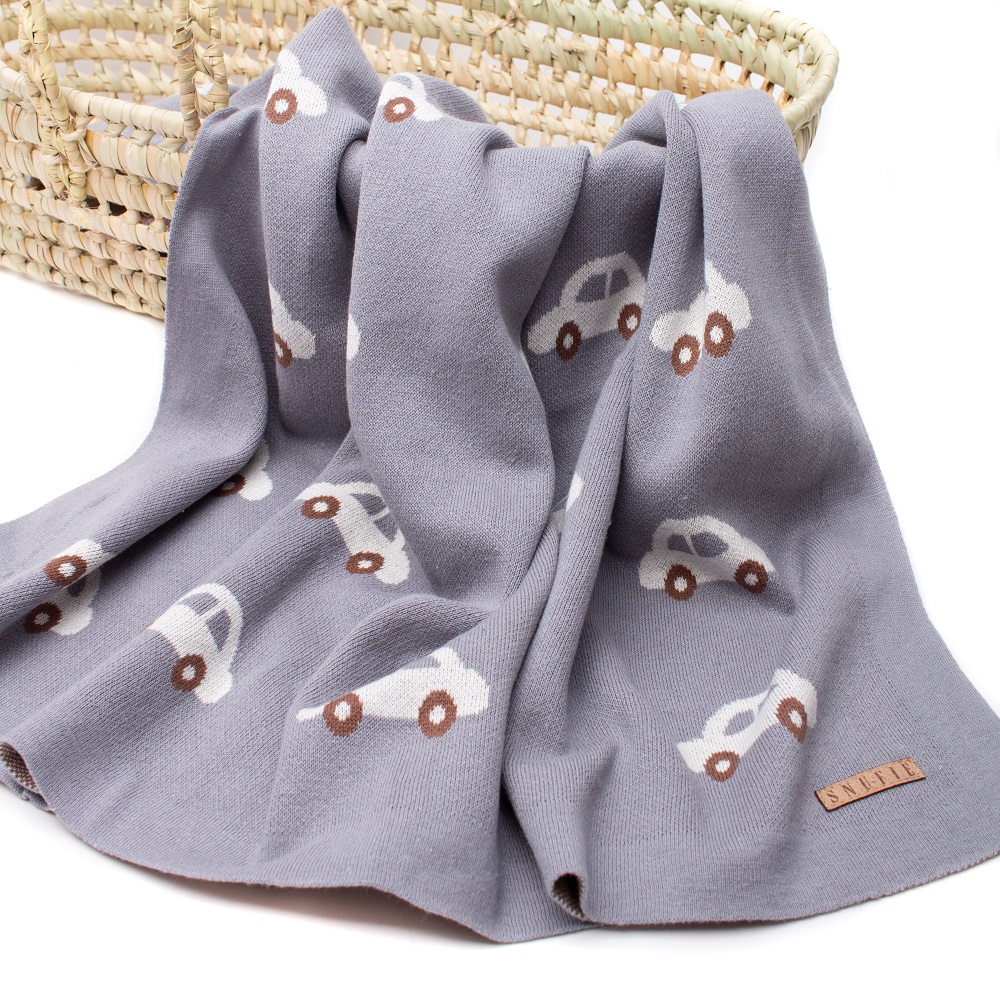 Vauvapeitto Snufie Baby Blanket Grey Cars