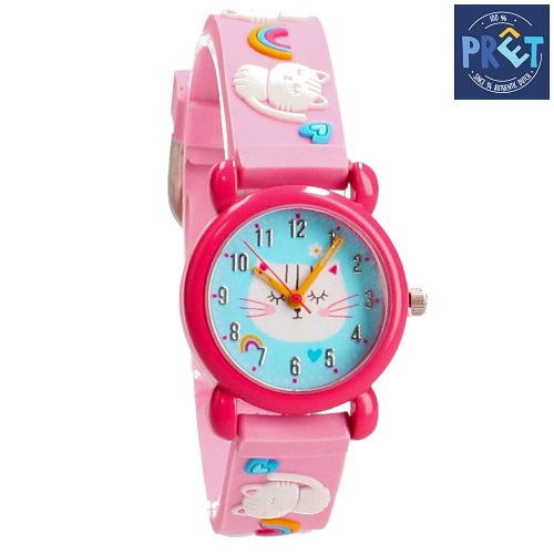 Lasten rannekello Pret Happy Times Pink Cat