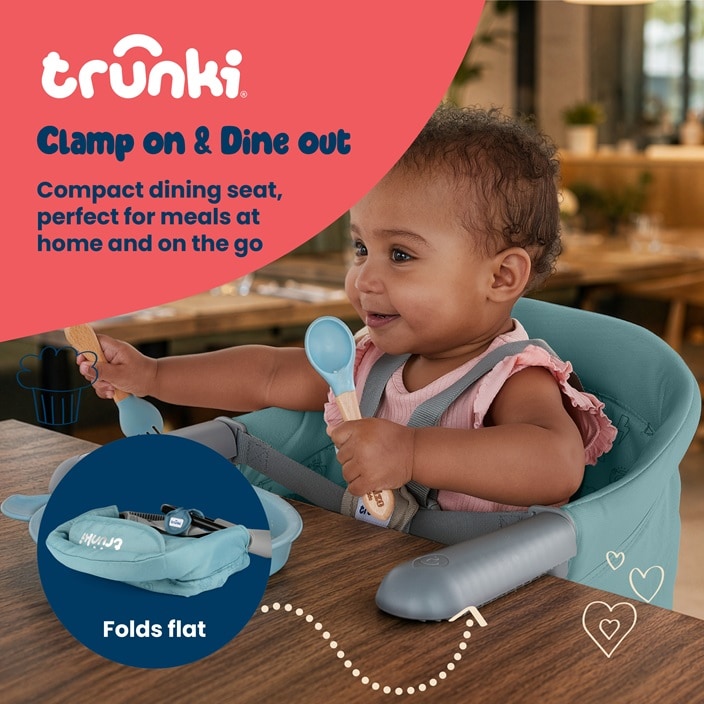 Matkasyöttötuoli Trunki Clamp & Dine Blue