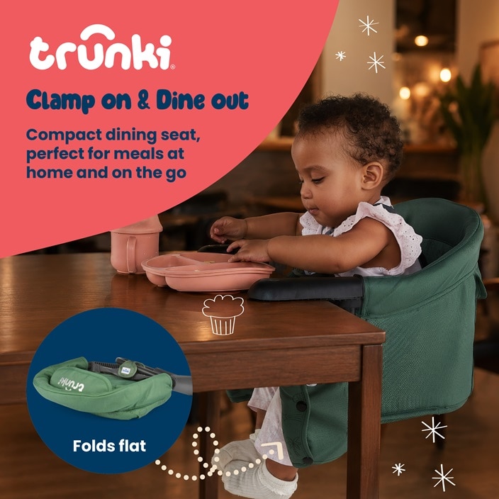 Matkasyöttötuoli Trunki Clamp & Dine Green
