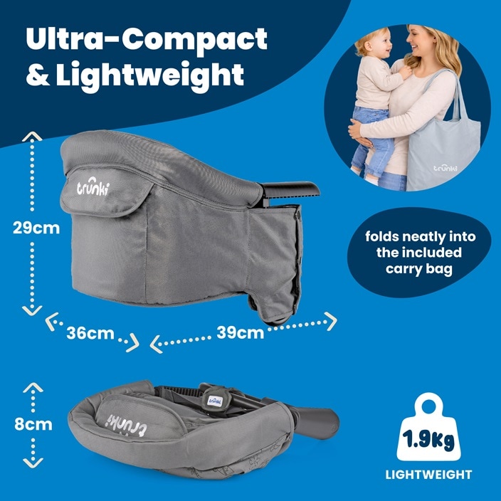 Matkasyöttötuoli Trunki Clamp & Dine Grey