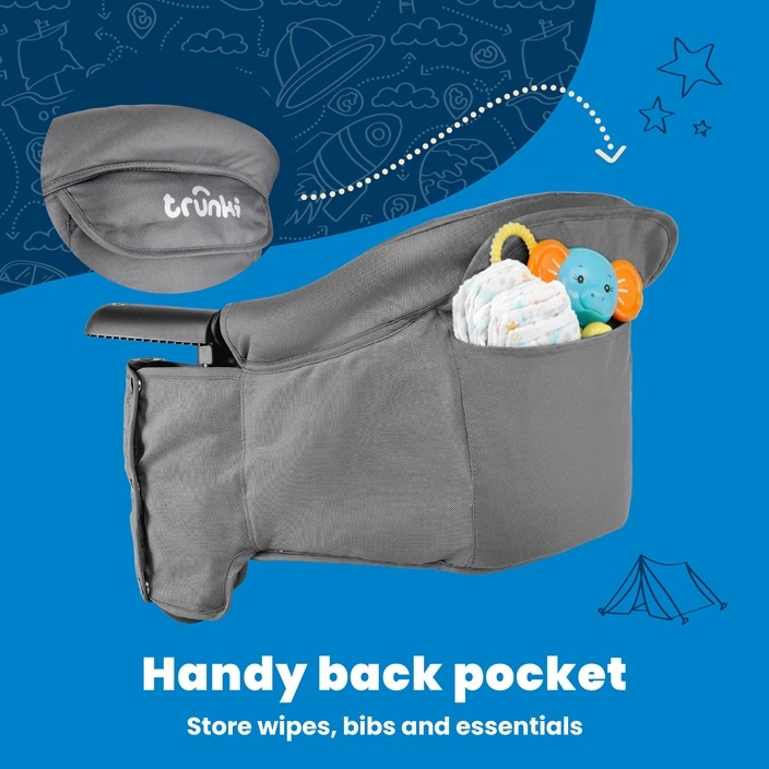 Matkasyöttötuoli Trunki Clamp & Dine Grey