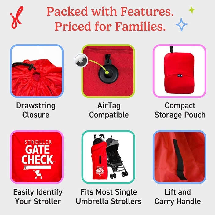 Kuljetualaukku sateenvarjo-rattaille JL Childress Gate Check Stroller