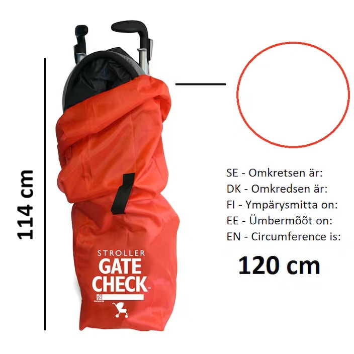 Kuljetualaukku sateenvarjo-rattaille JL Childress Gate Check Stroller