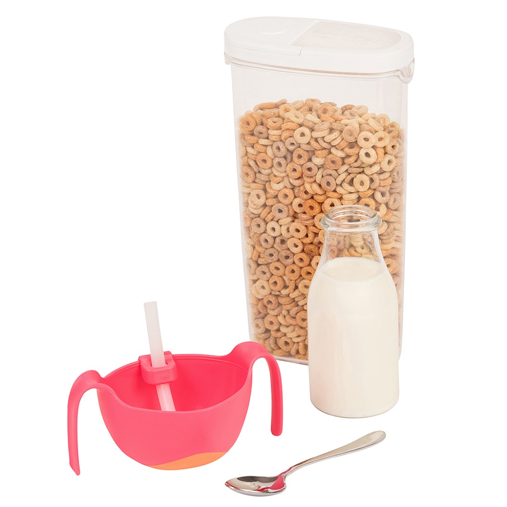 Matskål med sugrör för barn B.box Bowl and Straw XL Strawberry Shake