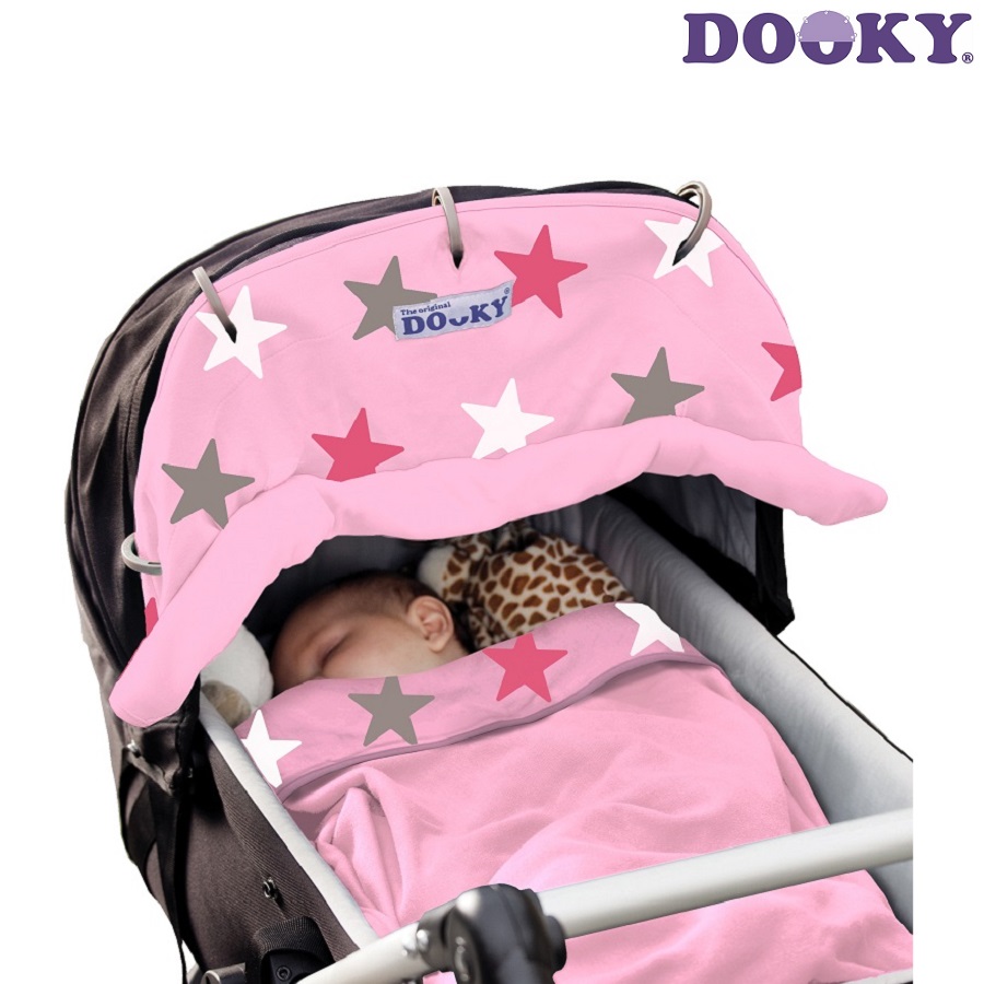 Vaunuverho Dooky Pink stars vaaleanpunainen