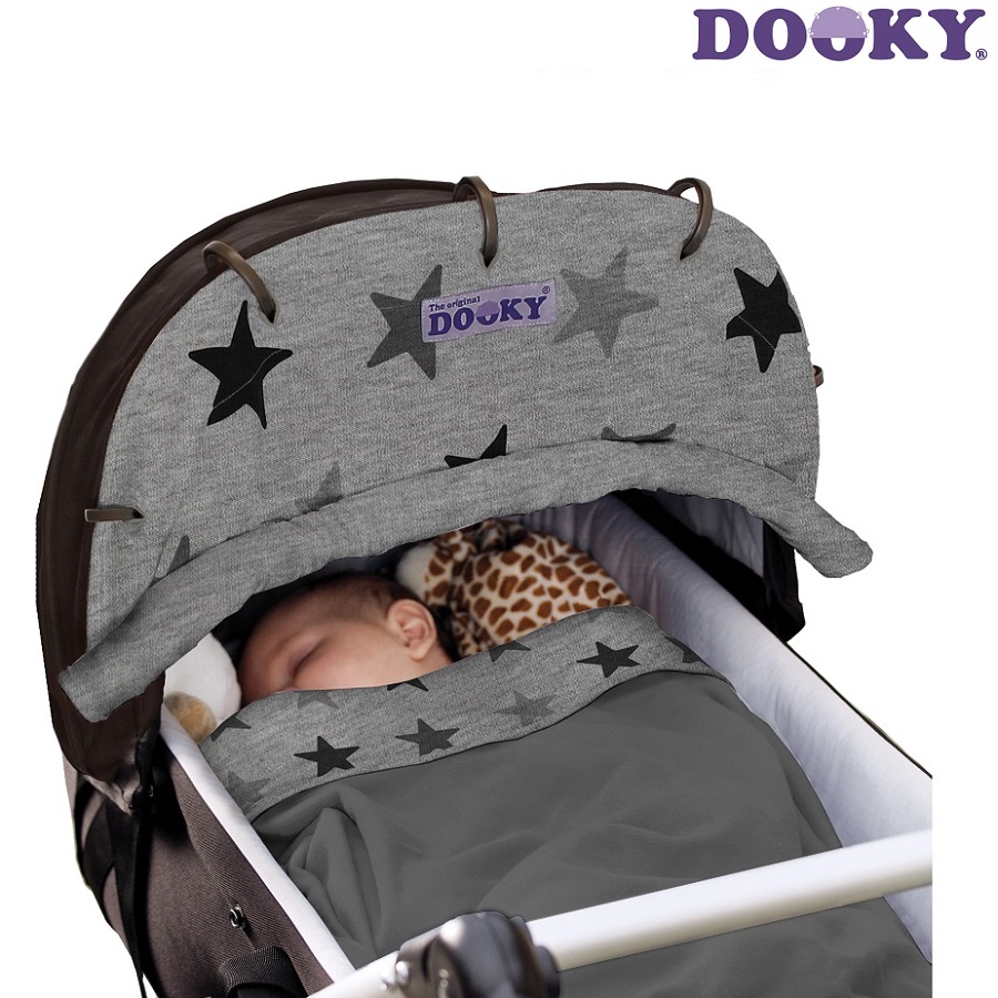 Vaunuverho Dooky Grey Stars harmaat tahdet