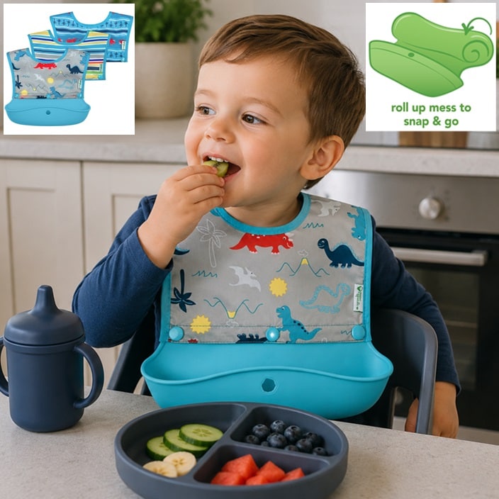 Ruokalappu - Green Sprouts Snap & Go Dinosaur