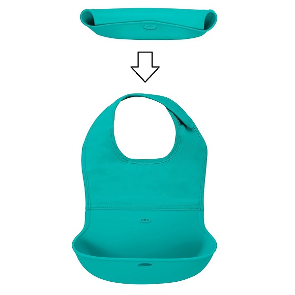Vauvan ruokalappu OXO Roll-up Bib Teal