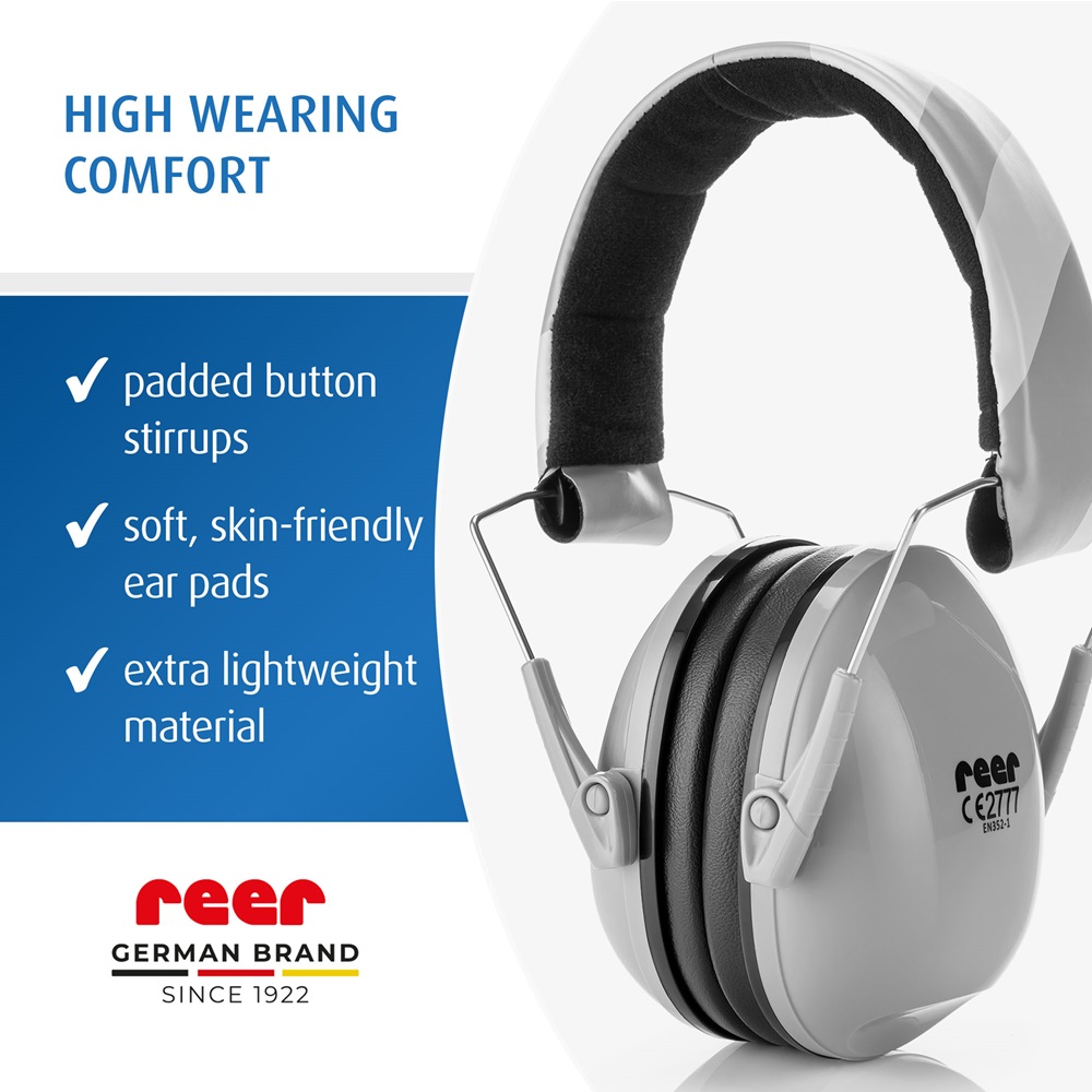 Lasten Kuulonsuojaimet - Reer Kids Light Grey