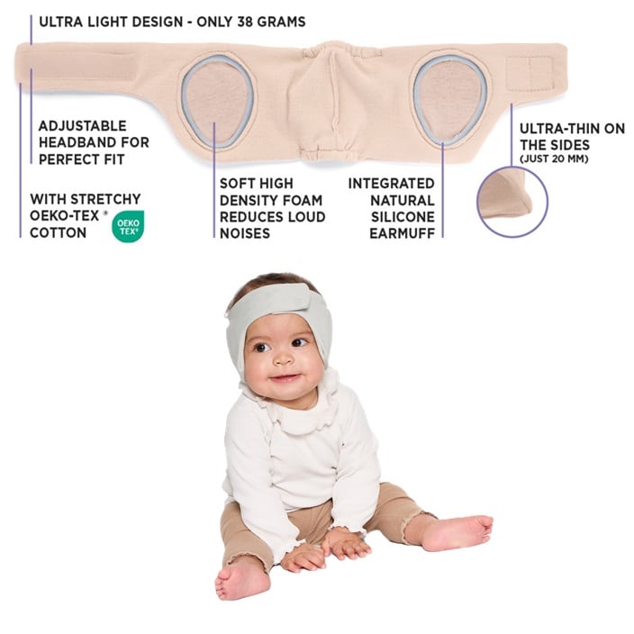 Vauvan Kuulosuojus - Dooky Headband Beige
