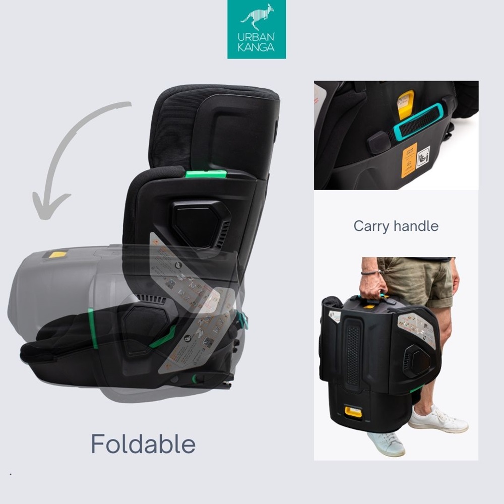 Taitettava Turvaistuin - Urban Kanga Wallaroo 2.0. Musta
