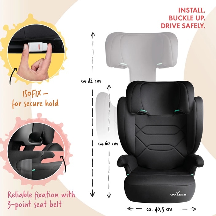 Taitettava turvaistuin autoon Walser Numa 2-in-1 Isofix