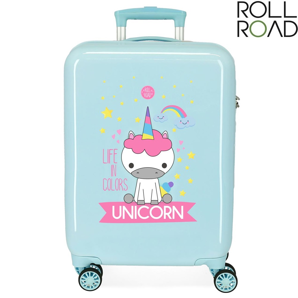 Lasten matkalaukku Roll Road Little Me Unicorn Blue