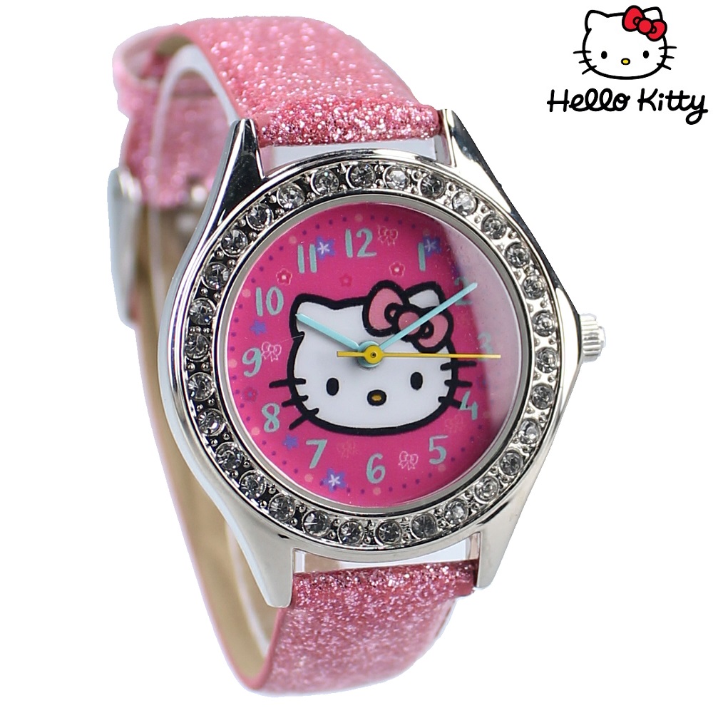 Lasten rannekello Hello Kitty Kids Time Dark Pink