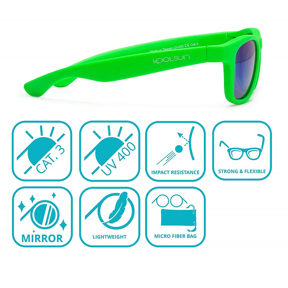 Lasten Aurinkolasit Koolsun Wave Neon Green