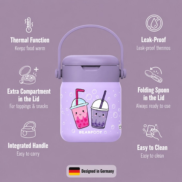 Lasten ruoakatermos Bearfoot Bubble Tea