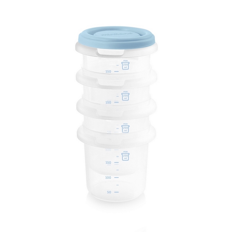 Matburkar för barnmat Miniland Hermisized ljusblå 4-pack
