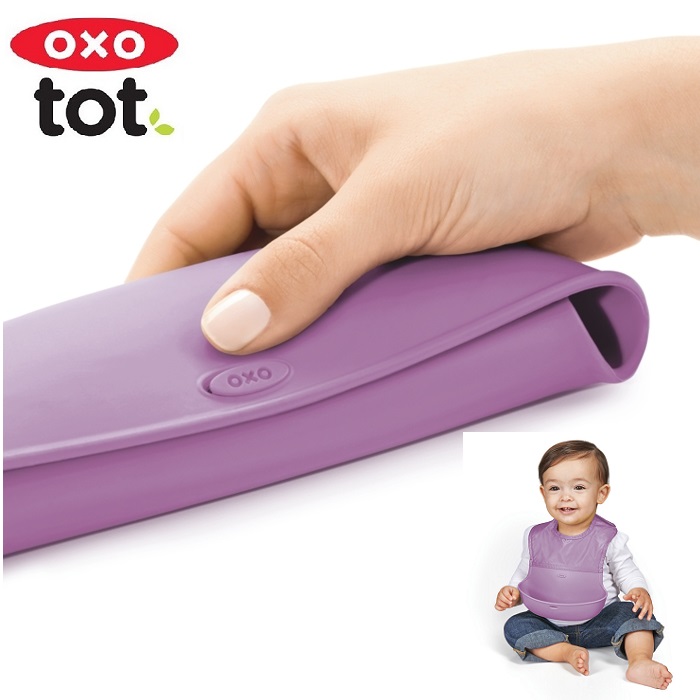 Vauvan ruokalappu OXO Roll-up Bib Purple