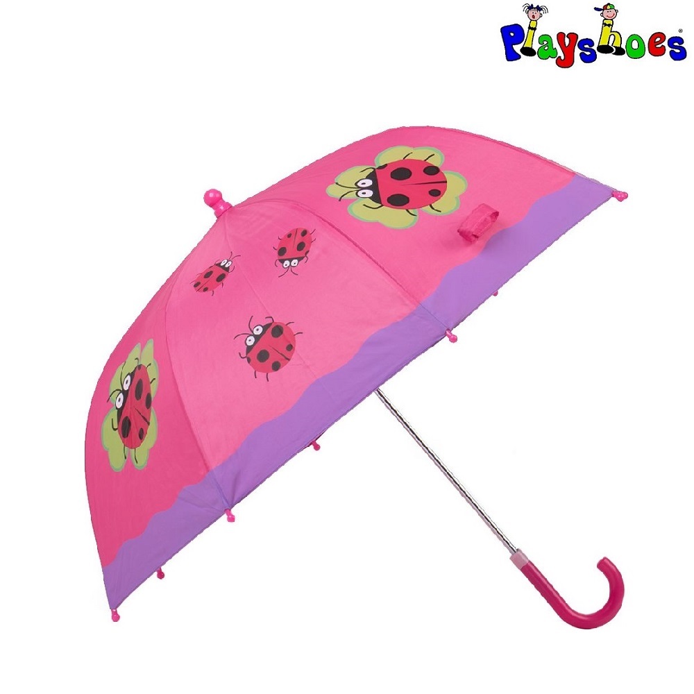 Lasten sateenvarjo Playshoes Leppakerttu vaaleanpunainen