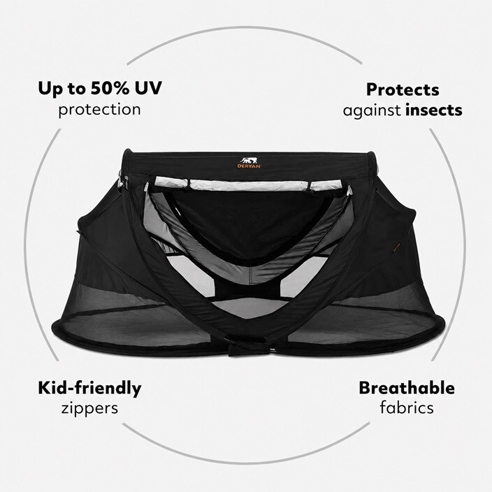 Lasten Matkasänky - Deryan Toddler Luxe Black