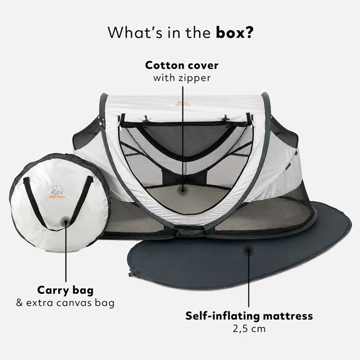 Lasten Matkasänky - Deryan Toddler Luxe Silver