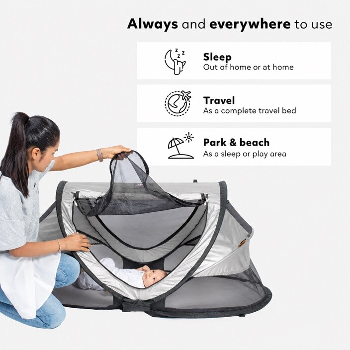 Lasten Matkasänky - Deryan Toddler Luxe Silver