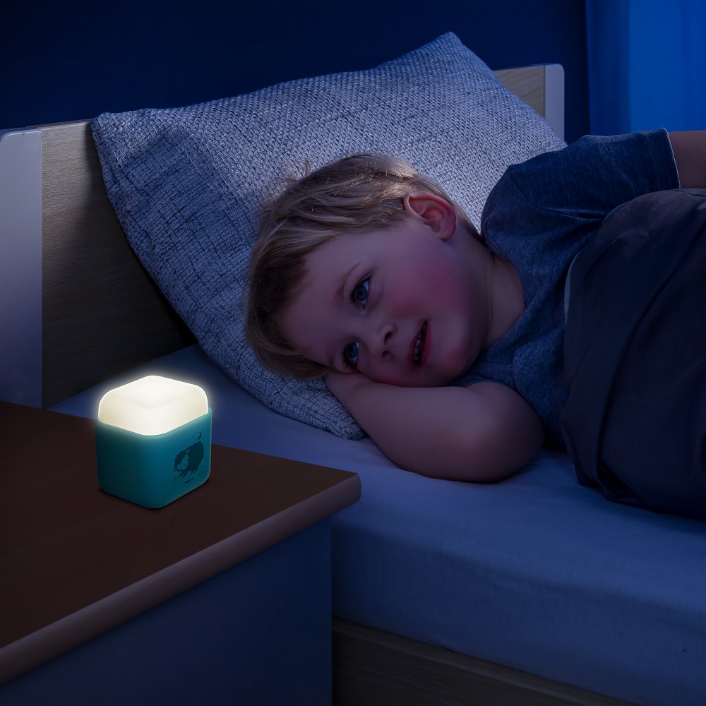 Nattlampa barn Reer blå kub