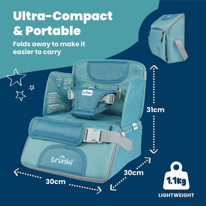 Istuinkoroke ja matkasyöttötuoli Trunki Rise & Dine Blue