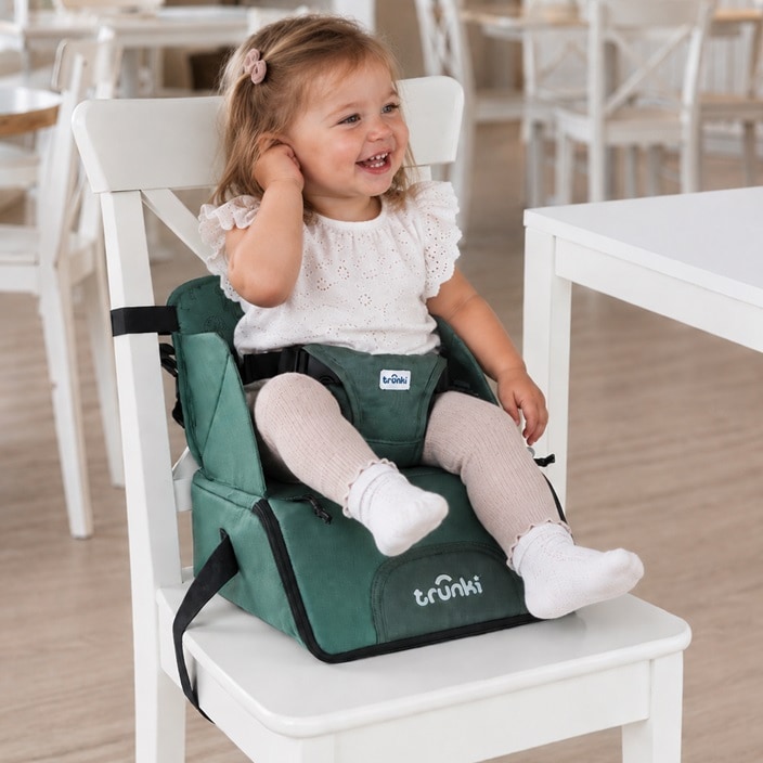 Istuinkoroke & Matkasyöttötuoli - Trunki Rise & Dine Green