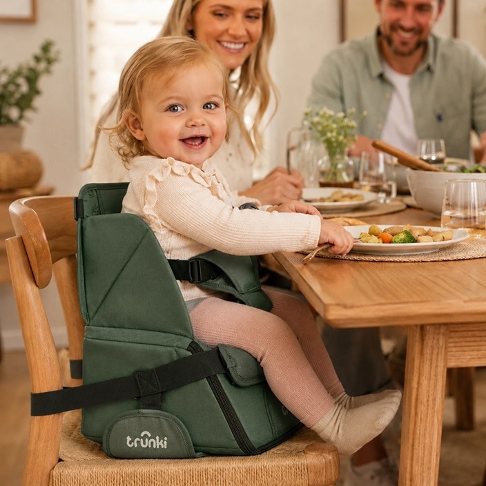 Matkasyöttötuoli Trunki Dining Booster Green