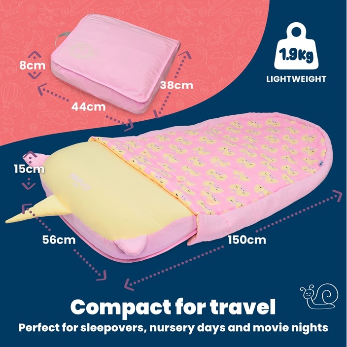Lasten puhallettava matkasänky Trunki BedTime Explorer Una Unicorn