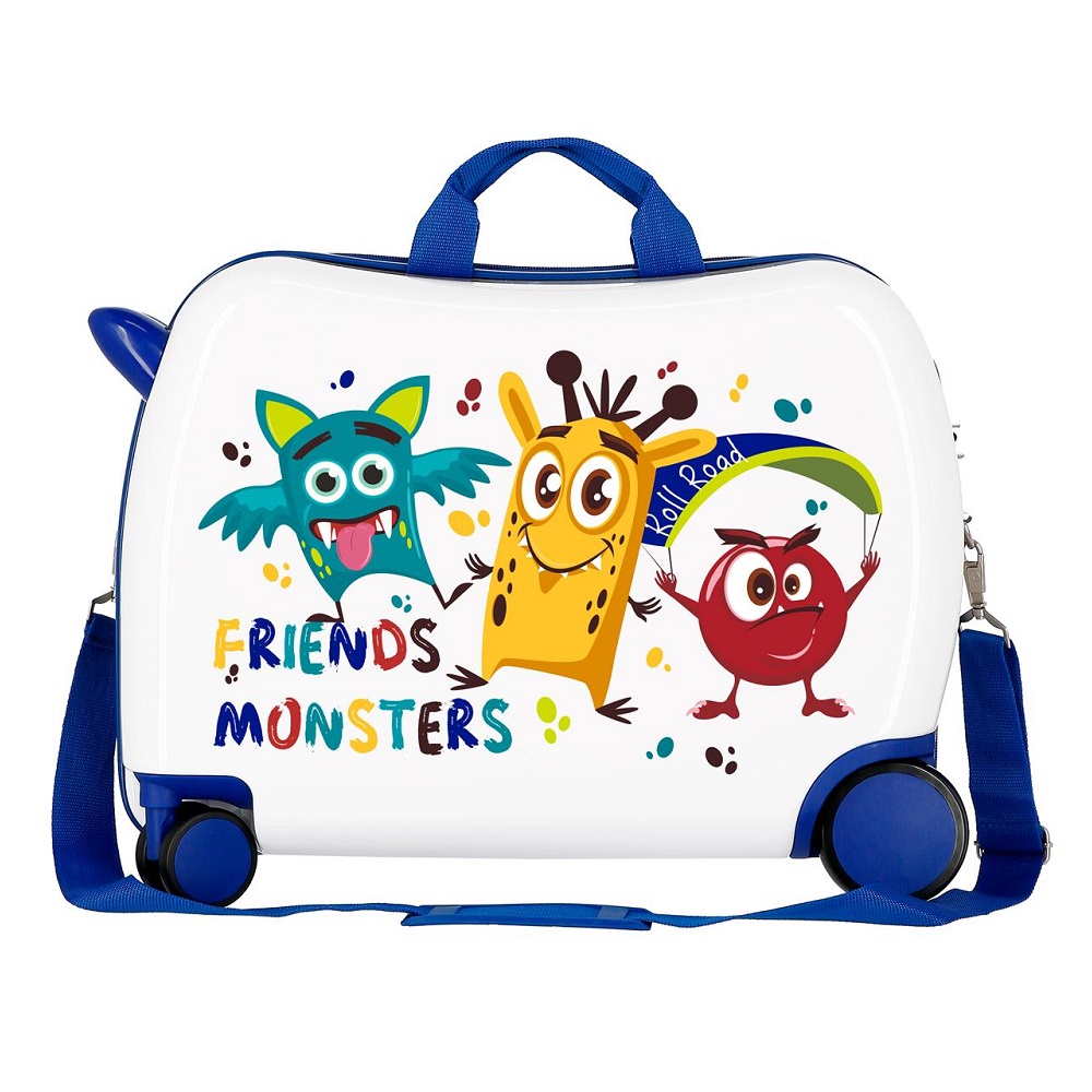 Lasten päälläistuttava matkalaukku Roll Road Friends Monsters