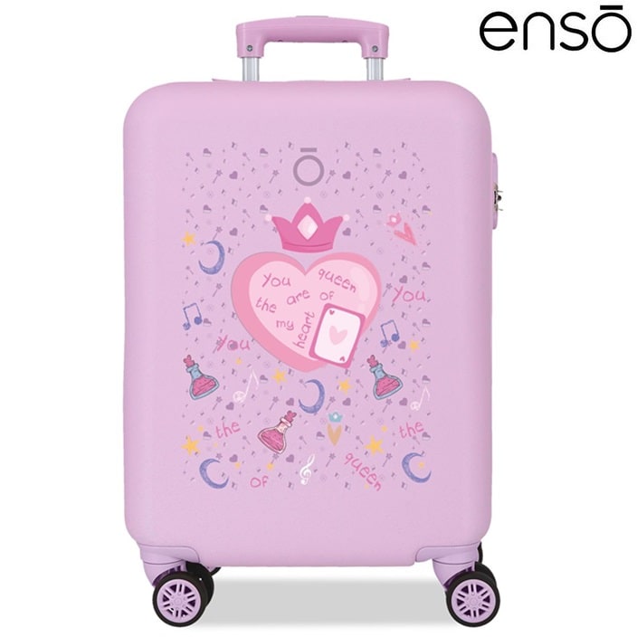 Lasten matkalaukku Enso Queen of Hearts Purple