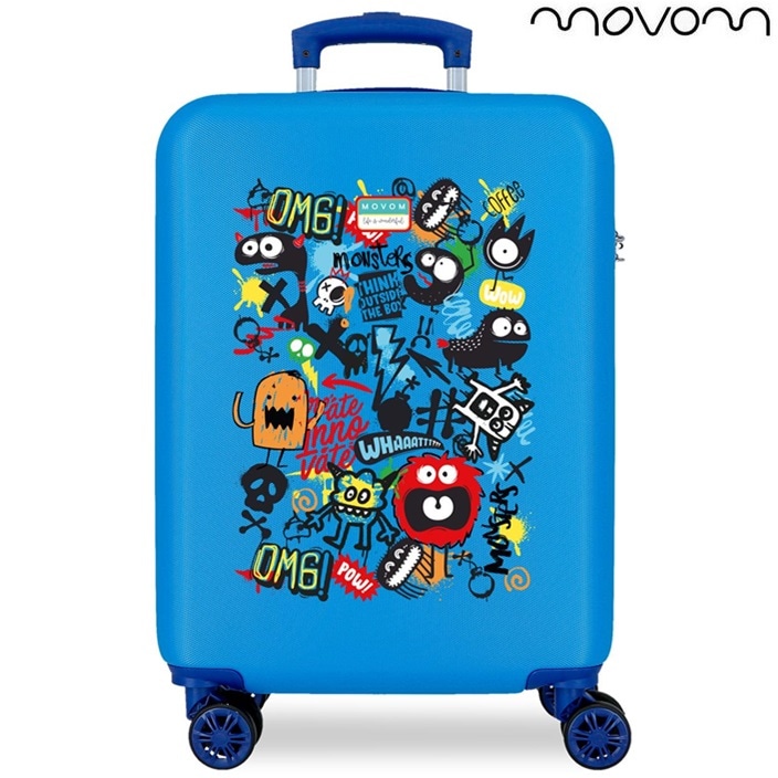 Lasten matkalaukku Movom Monsters Blue