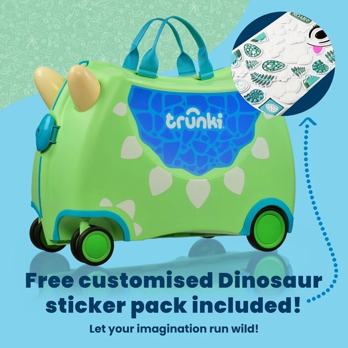 Lasten Matkalaukku - Trunki Glide Dudley the Dinosaur
