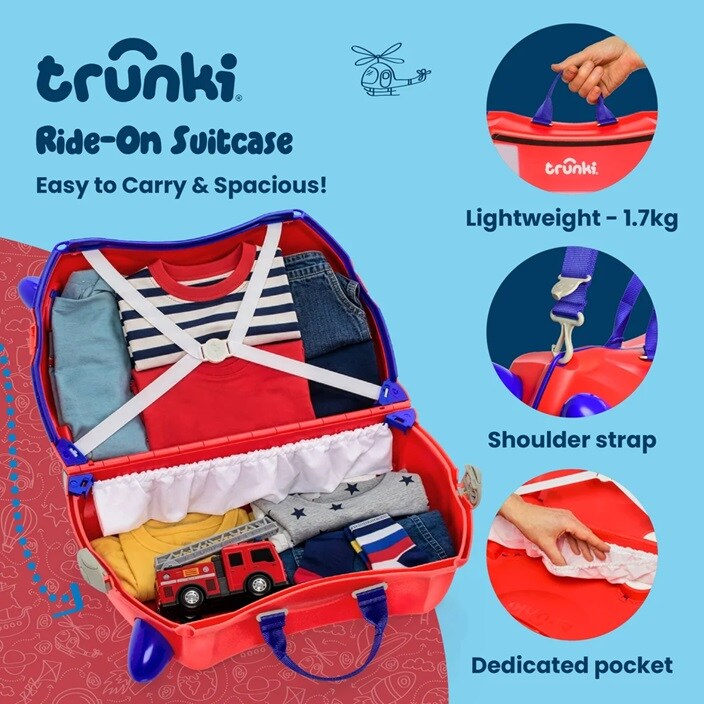 Lasten Matkalaukku - Trunki Glide Frank the Firetruck