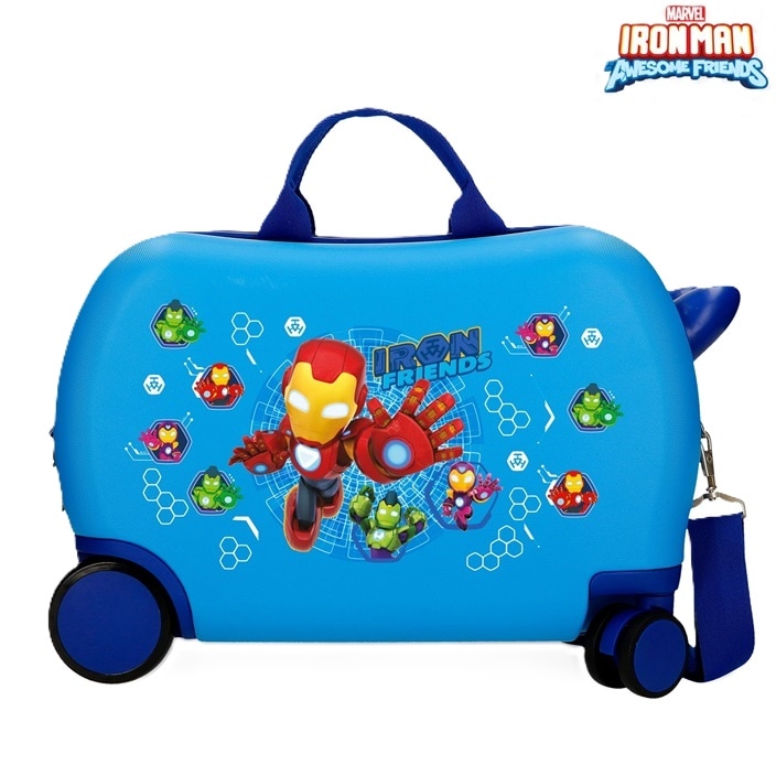 Lasten päälläistuttava matkalaukku Iron Friends Blue