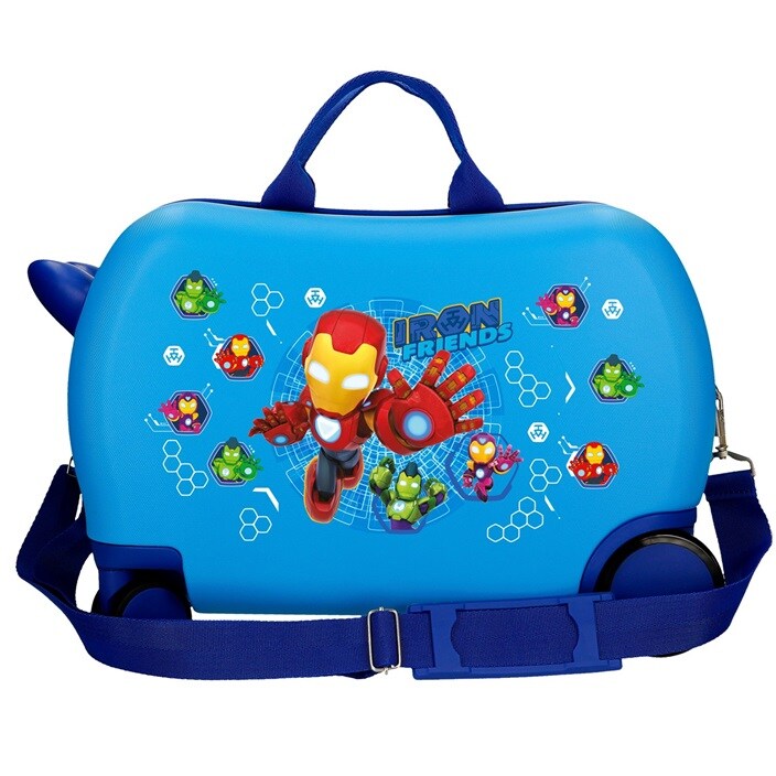 Lasten päälläistuttava matkalaukku Iron Friends Blue
