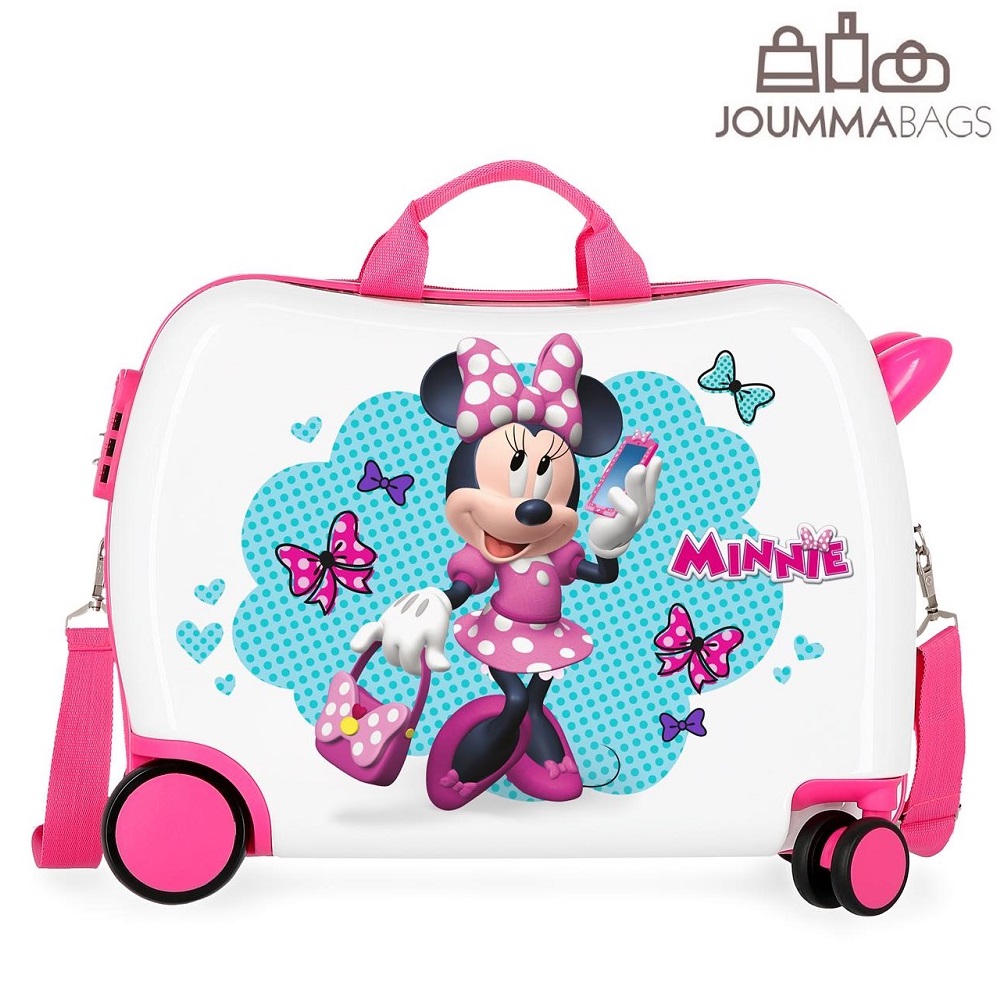 Lasten matkalaukku potkuauto Minnie Good Mood valkoinen