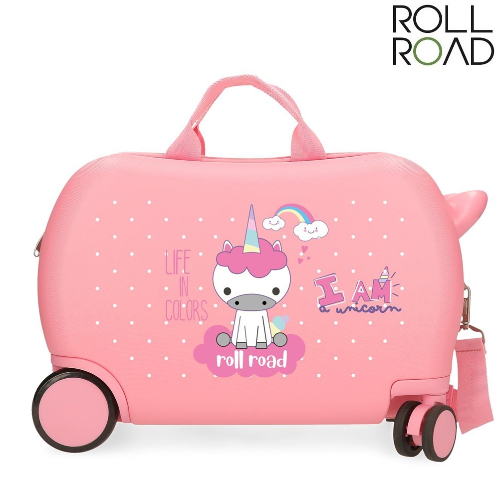 Lasten matkalaukku Roll Road I Am Unicorn Pink