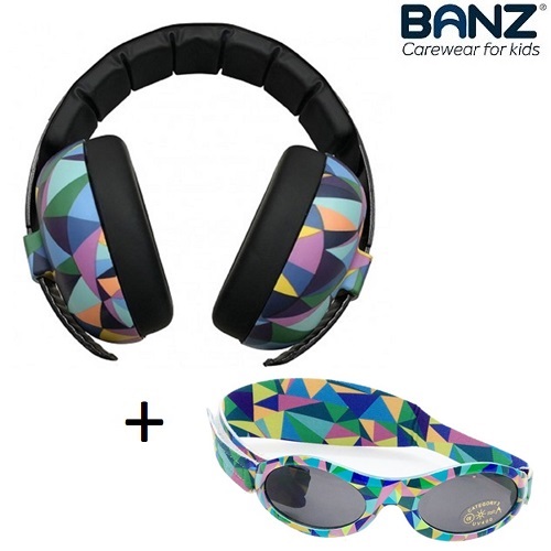 Vauvan kuulunsuojaimet ja aurinkolasit Banz Kaleidoscope