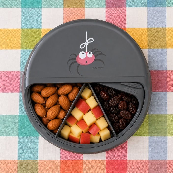 Välipalalaatikko - Carl Oscar SnackDisc Grey Spider