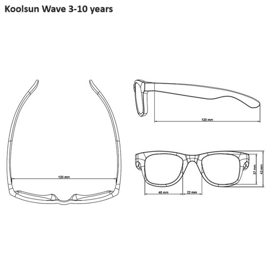 Koolsun Wave Lasten Aurinkolasit - Black Onyx