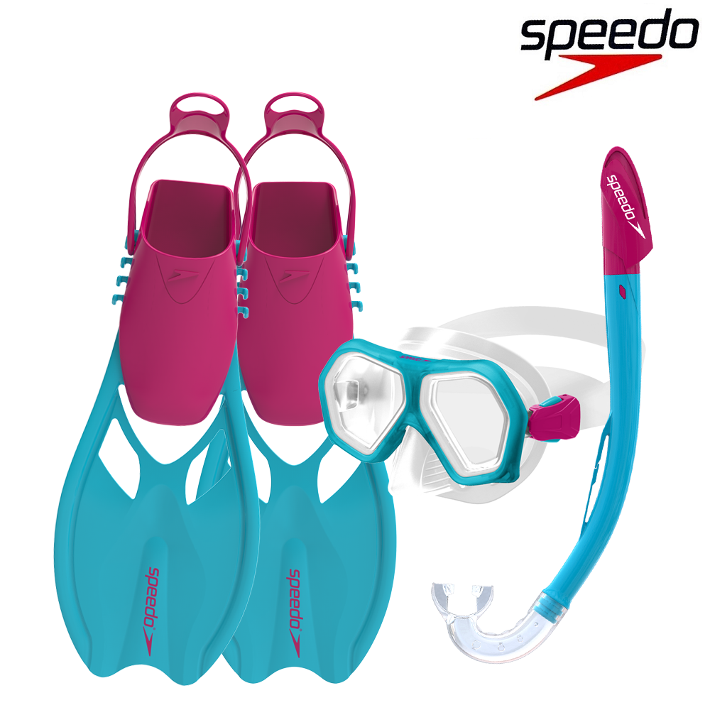 Lasten snorkkeli-maski-ja rapylat Speedo Junior Scuba set vaaleanpunainen