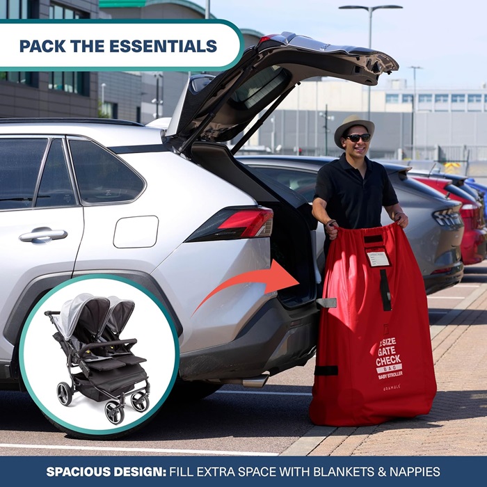 Kuljetuslaukku Rattaille - Bramble Gate Check Stroller Bag XL Red Kuljetuslaukku Rattaille - Bramble Gate Check Stroller Bag XL Red