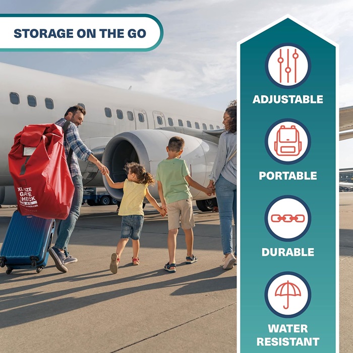 Kuljetuslaukku Rattaille - Bramble Gate Check Stroller Bag XL Red Kuljetuslaukku Rattaille - Bramble Gate Check Stroller Bag XL Red