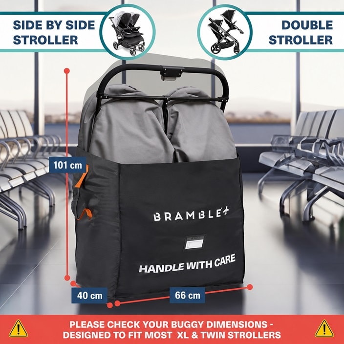 Kuljetuslaukku Rattaille - Bramble Gate Check Stroller Bag XL Black